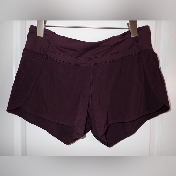 lululemon athletica Pants - Lululemon Run Times II Lined Running Shorts 4" inseam Maroon Dark Adobe size 10